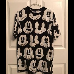 Mickey Mouse Multiple Face Black and White T-Shirt